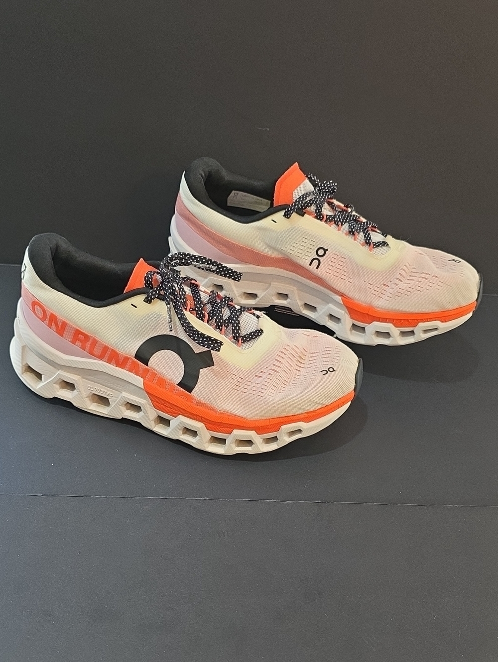 On Running CloudMonster Women's Sneakers in White, Orange and Black Size 10